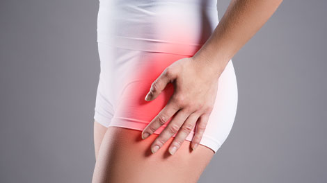 patient requiring hip pain treatment in Huntington