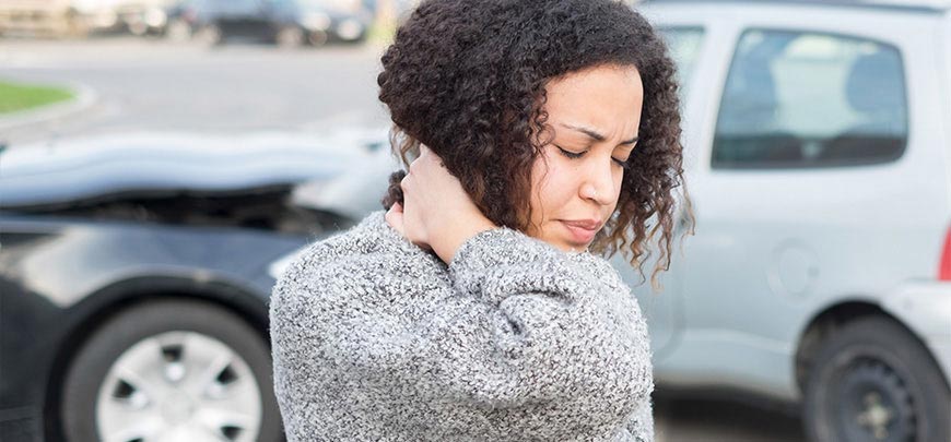 patient needing whiplash treatment in Huntington